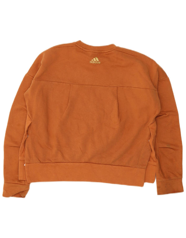 Felpa con grafica oversize da donna Adidas UK 8/10 piccola arancione