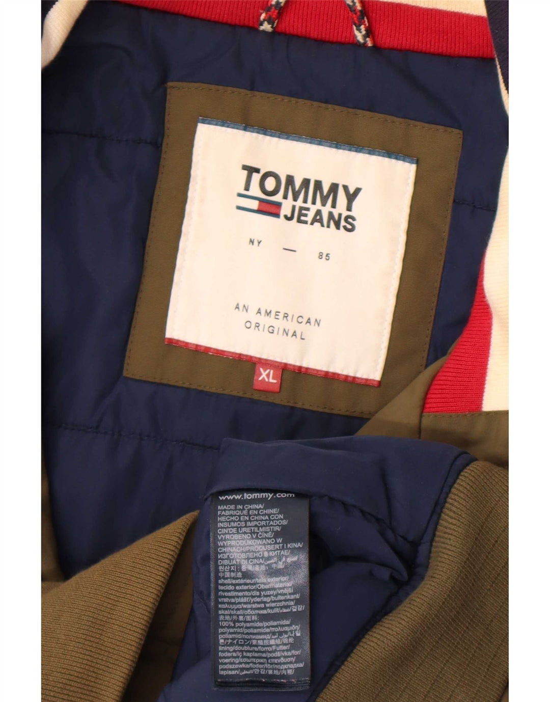 Giubbotto bomber da uomo Tommy Hilfiger UK 42 XL kaki poliammide