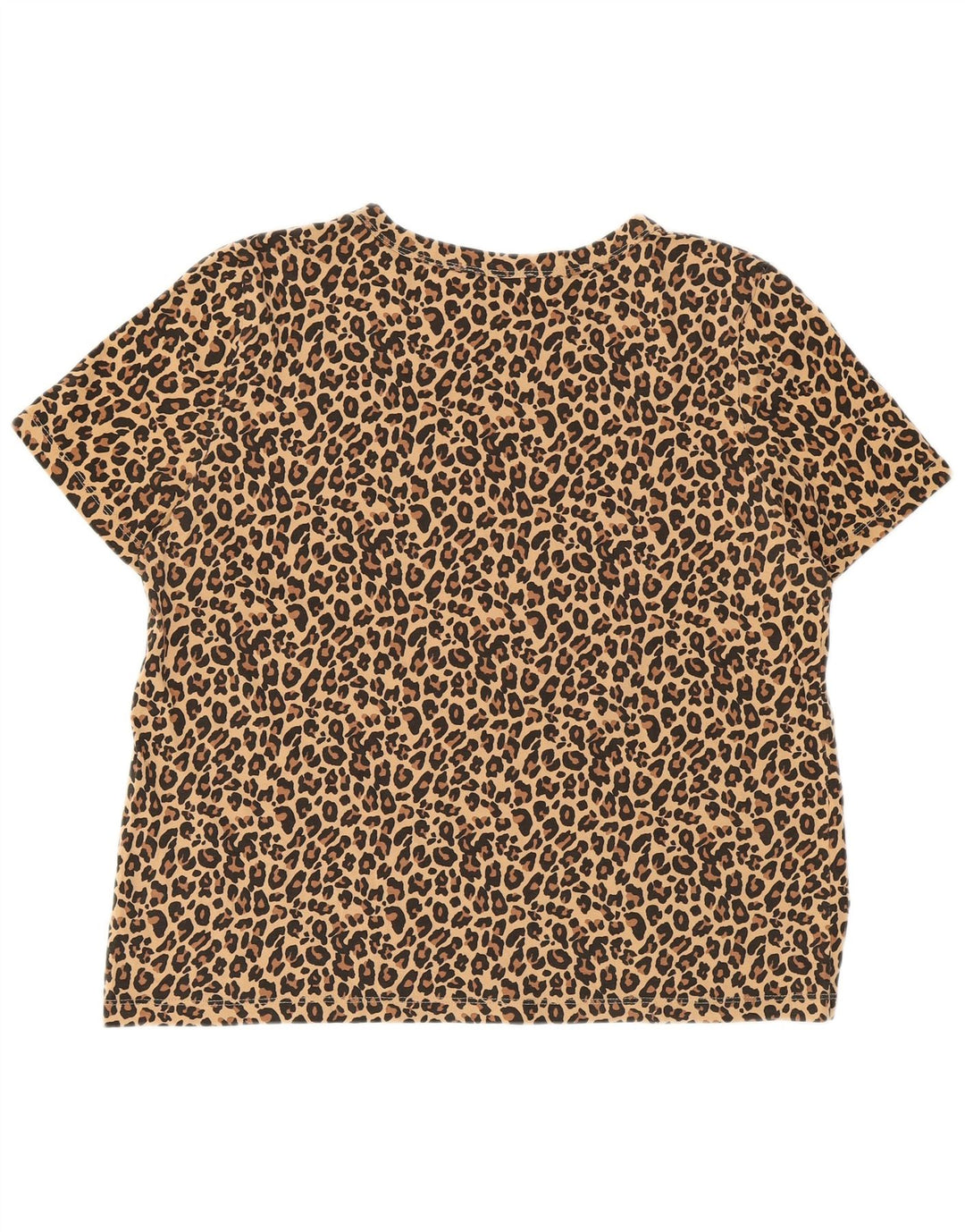 ZARA Womens Crop Graphic T-Shirt Top UK 16 Large Beige Animal Print