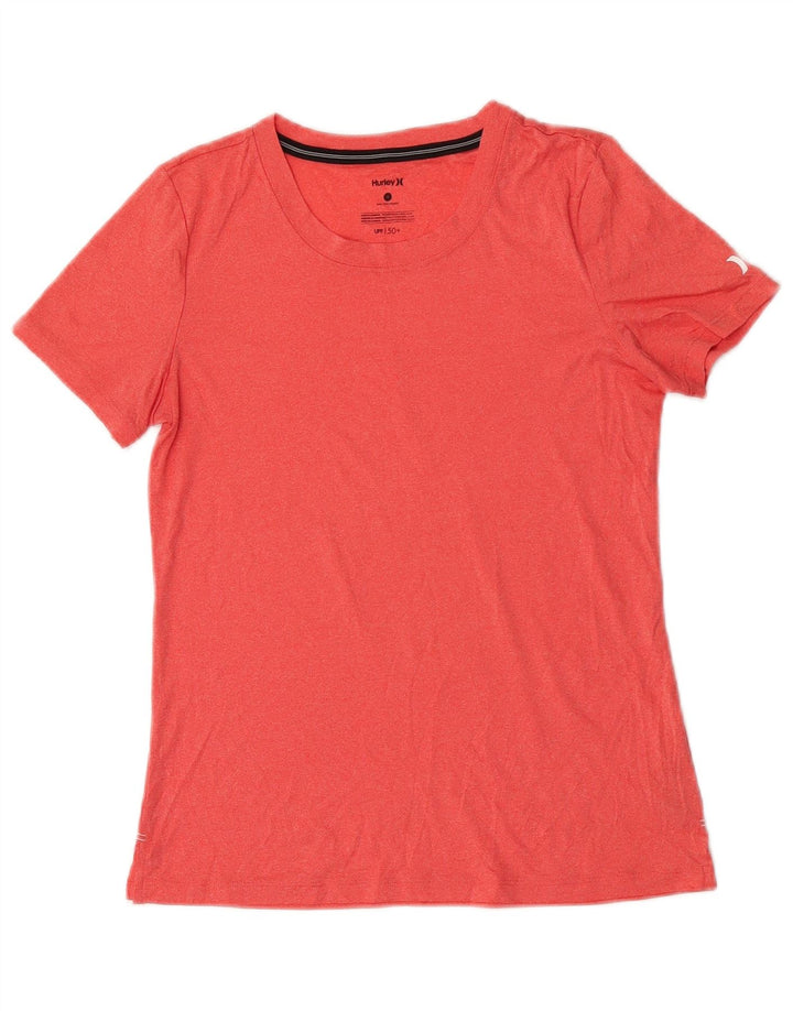 T-shirt Hurley da donna Top UK 10 piccola in poliestere chiazzato arancione