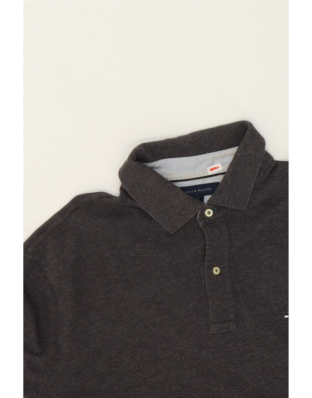 TOMMY HILFIGER Mens Polo Shirt Large Grey Vintage Tommy Hilfiger and Second-Hand Tommy Hilfiger from Messina Hembry 