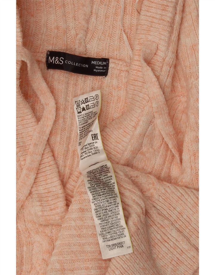 Maglione con scollo a V con cappuccio da donna Marks & Spencer UK 14 Rosa medio