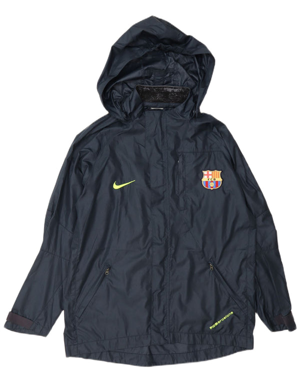 Giacca antipioggia con cappuccio Nike Barcelona da ragazzo, 13-14 anni, XL, blu navy, in poliestere