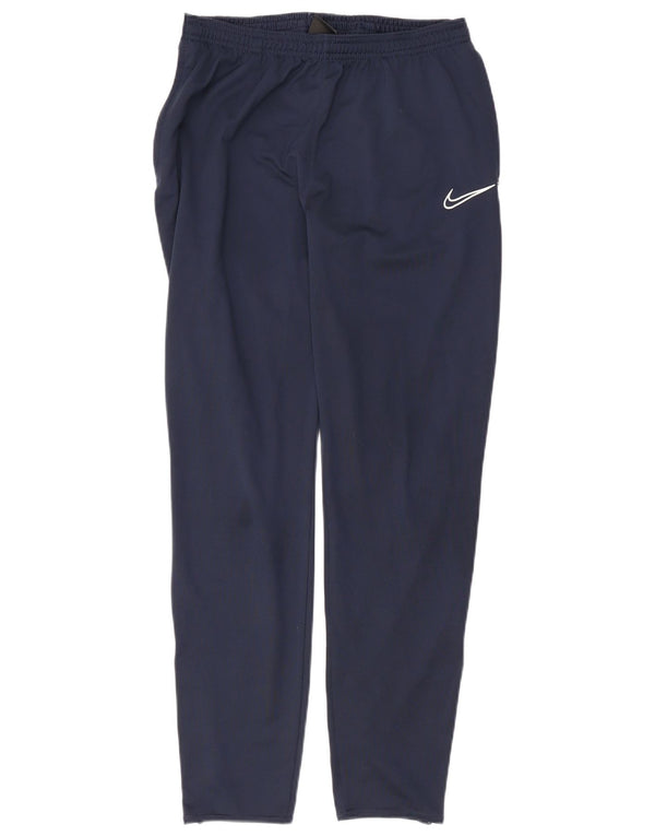 NIKE Mens Dri Fit Tracksuit Trousers Medium  Navy Blue Colourblock
