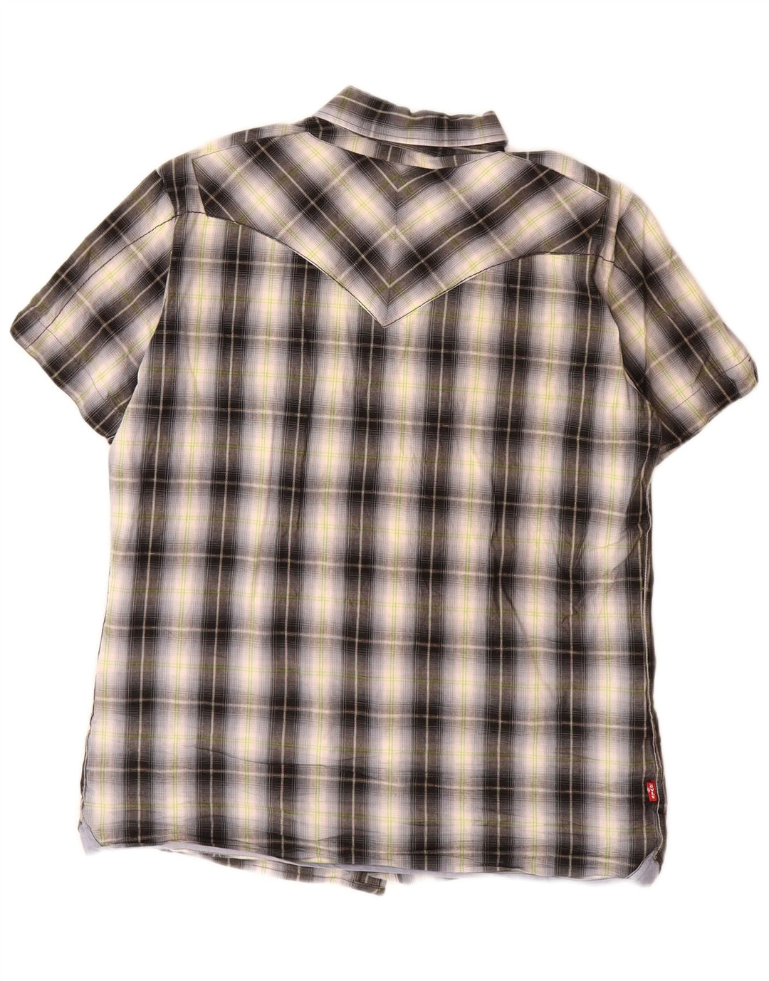 Camicia a maniche corte da uomo Levi's in cotone a quadri grigi piccoli