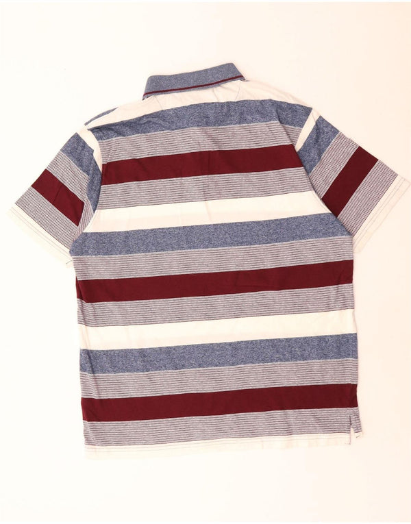 Pierre Cardin Mens Polo Shirt XL Multicoloured Striped Cotton