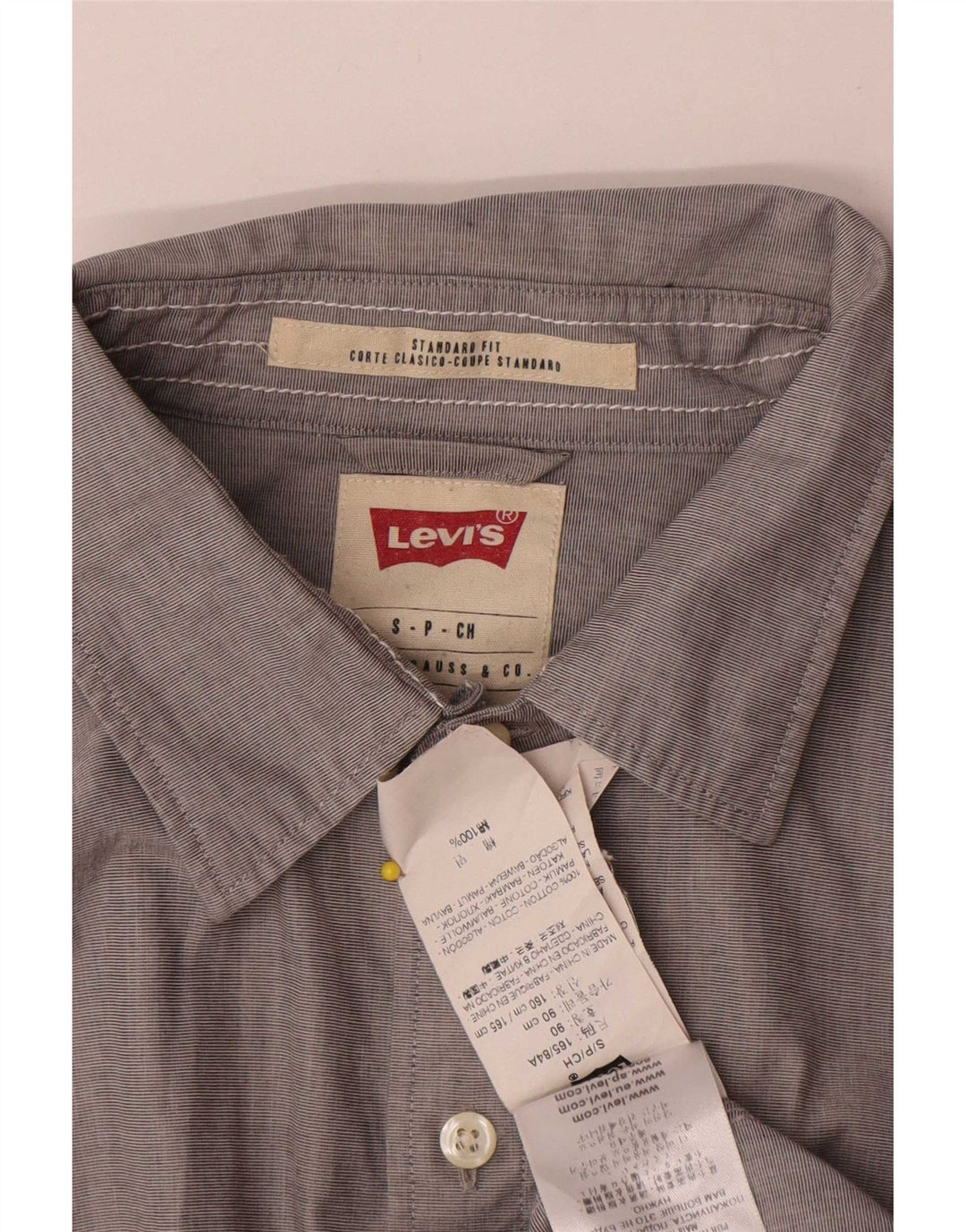 Camicia Levi's da uomo vestibilità standard piccola in cotone grigio