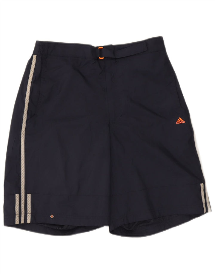 Pantaloncini sportivi da uomo Adidas piccoli in poliestere blu navy