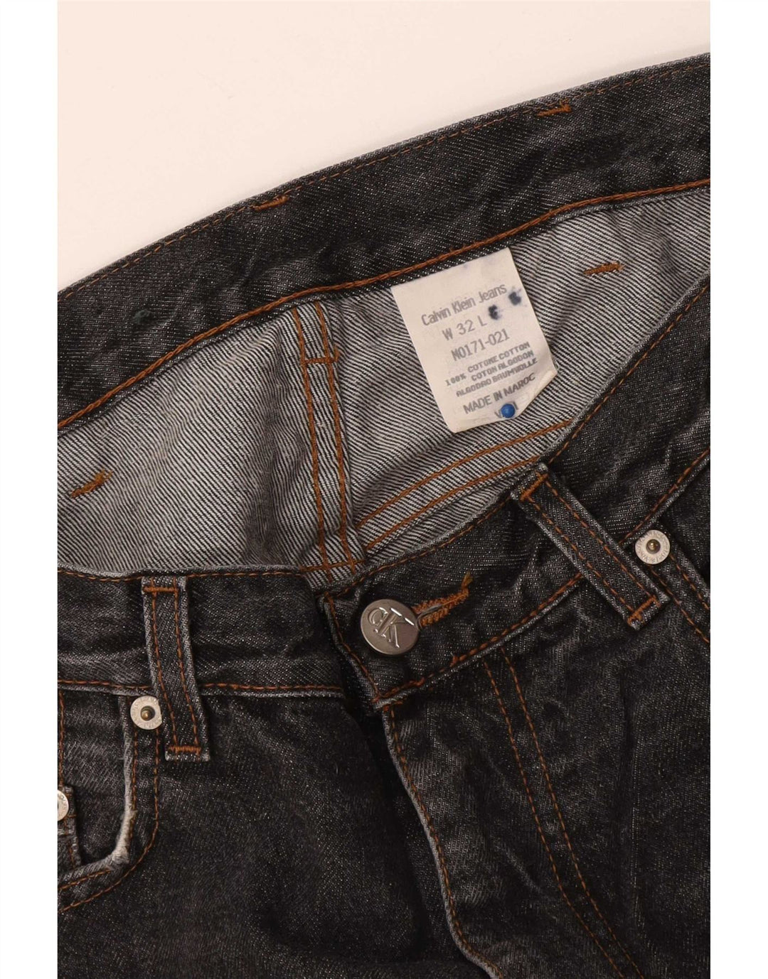 Jeans dritti da uomo Calvin Klein W32 L31 cotone nero