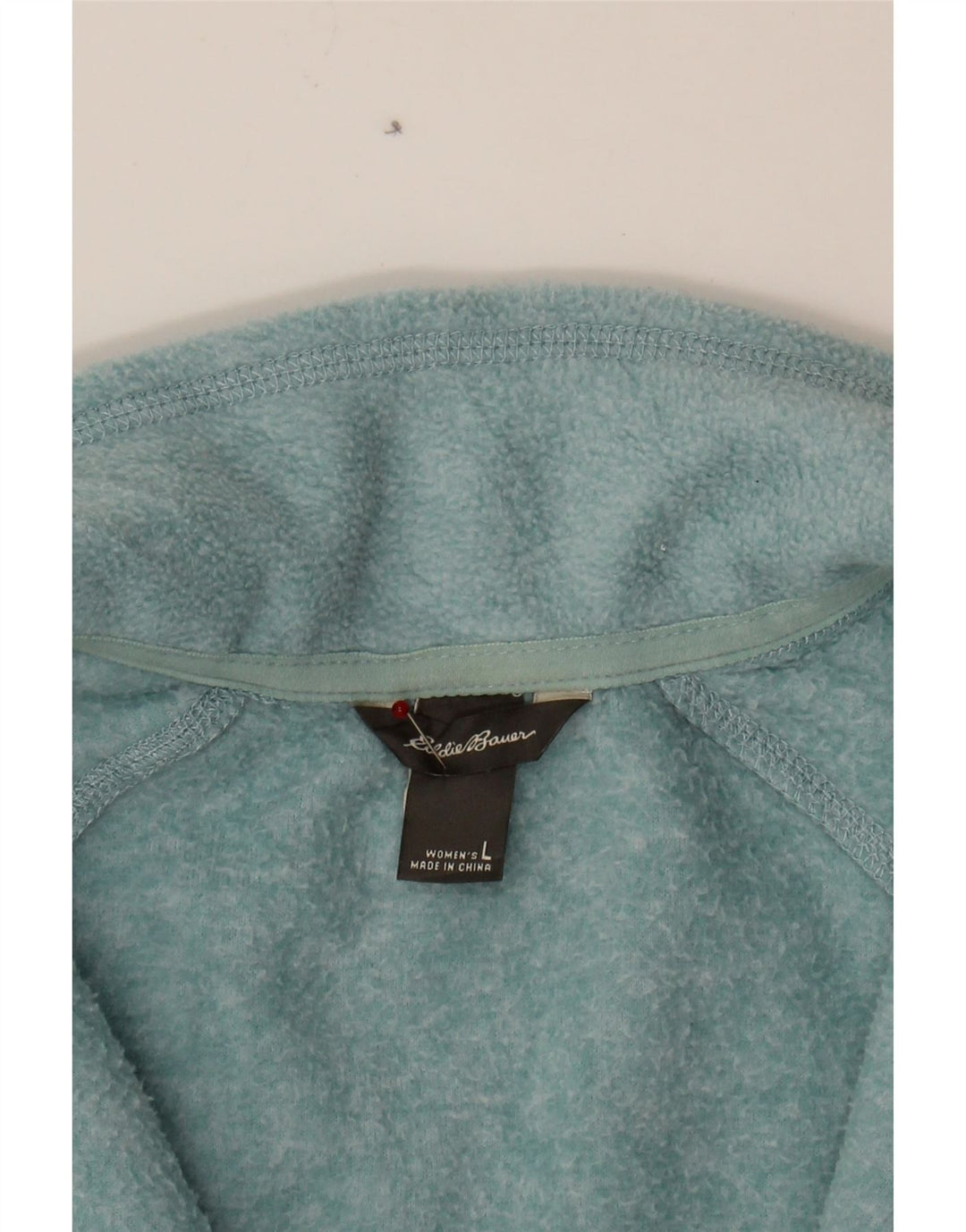 EDDIE BAUER Womens Zip Neck Fleece Jumper UK 16 Large Turquoise Polyester Vintage Eddie Bauer and Second-Hand Eddie Bauer from Messina Hembry 