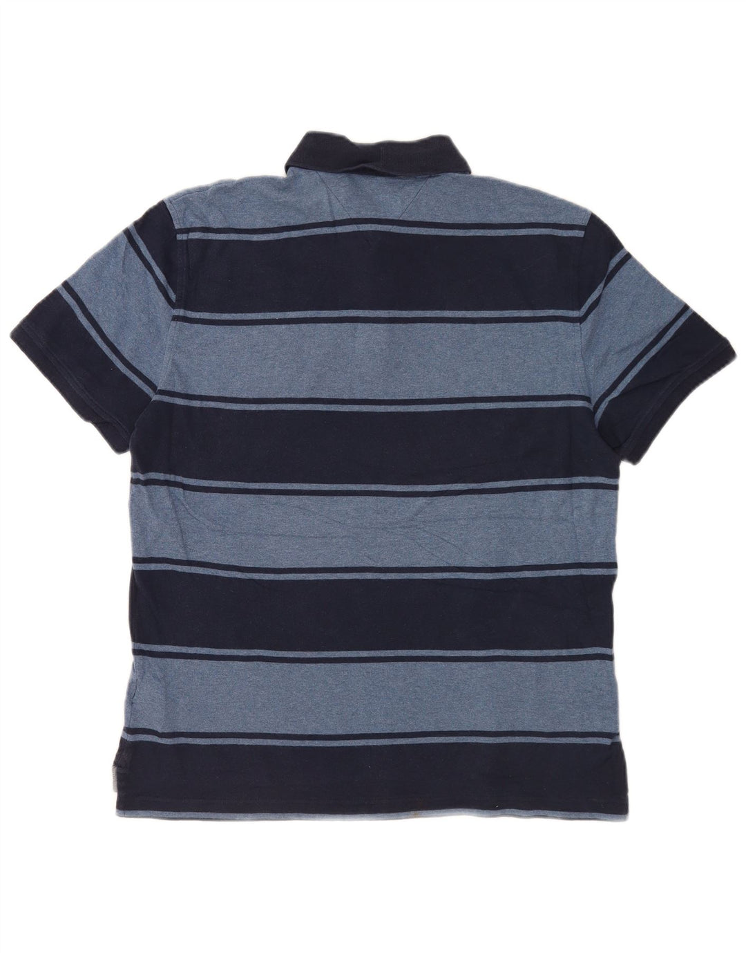 Polo da uomo Tommy Hilfiger media cotone a righe blu navy