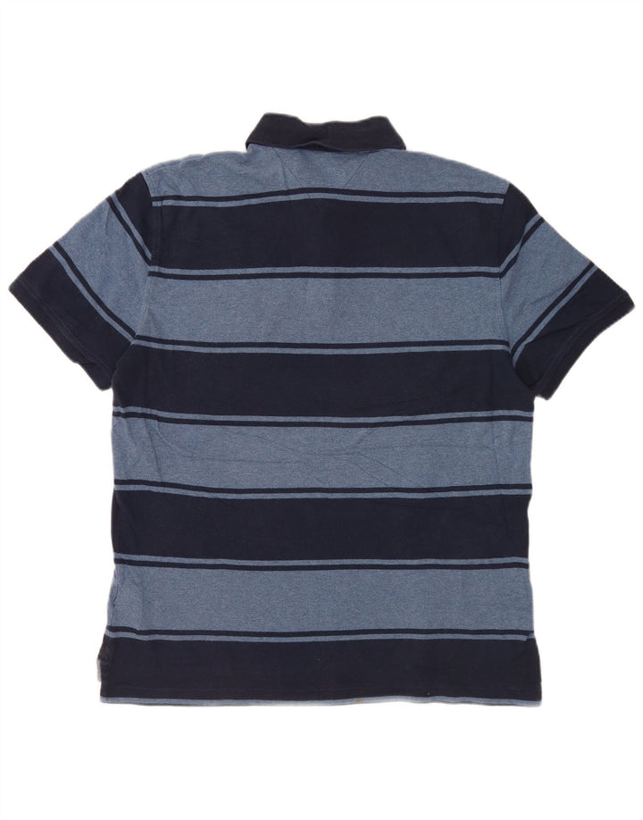 Polo da uomo Tommy Hilfiger media cotone a righe blu navy