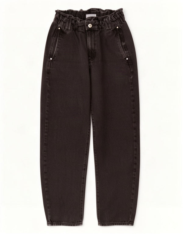 Jeans corti a vita alta da donna Zara EU 38 piccoli W28 L25 neri