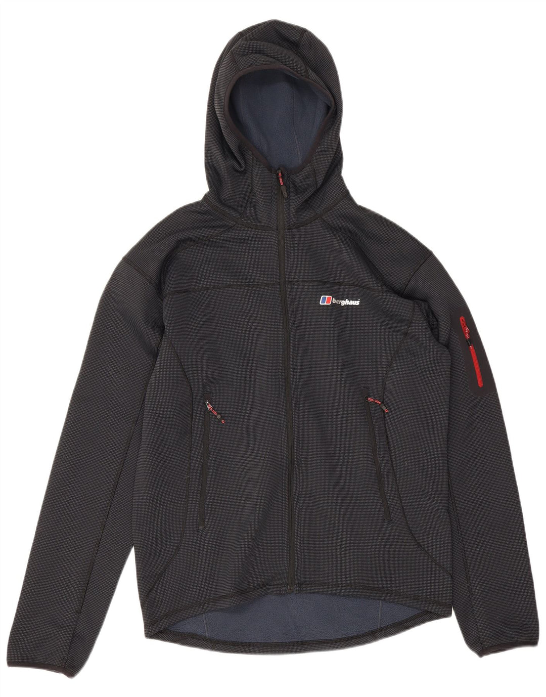 Maglione con cappuccio e zip da uomo Berghaus grande in poliestere maculato blu navy