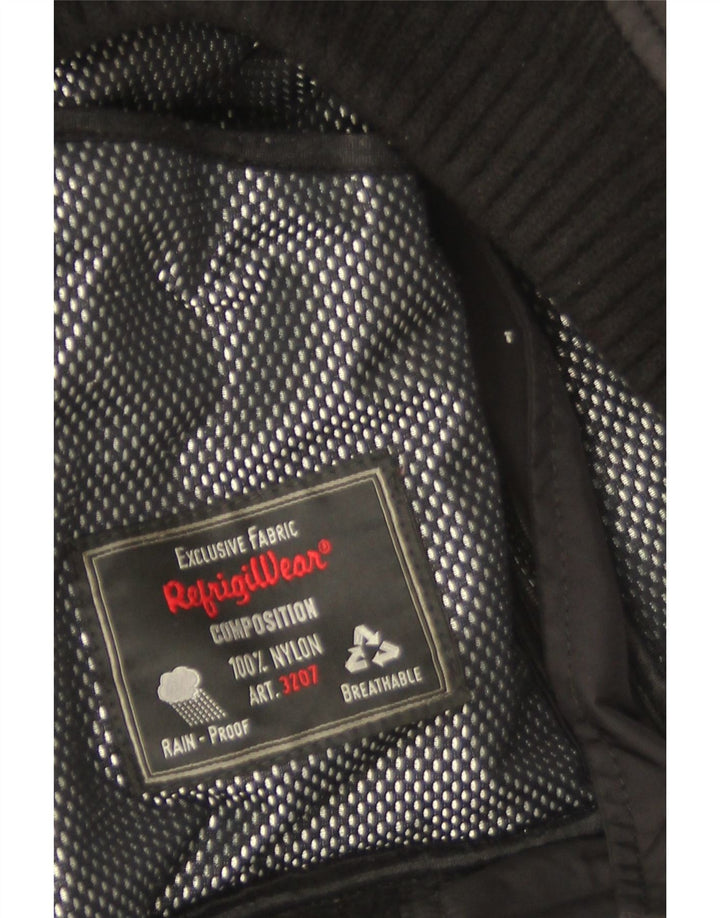 Giacca antipioggia da uomo con cappuccio Refrigiwear UK 38 nylon nero medio