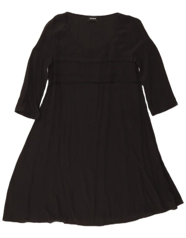 Abito a trapezio a maniche lunghe da donna Kookai UK 12 medio nero