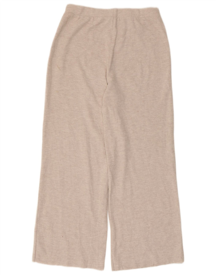 Pantaloni da tuta da donna Zara a gamba larga UK 14 Large in poliestere bianco sporco