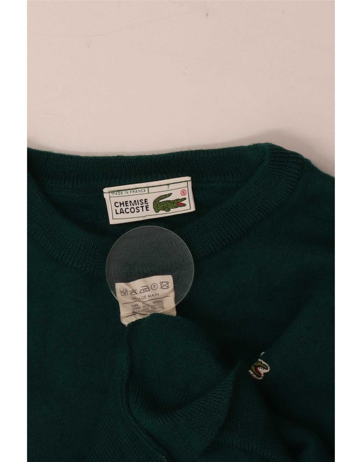 Maglione maglione girocollo da uomo Lacoste taglia 7 2XL lana vergine verde