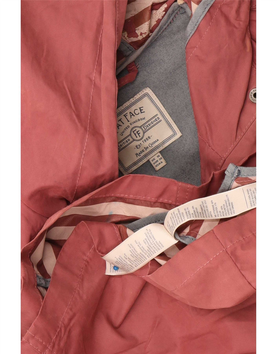 Montgomery con cappuccio da donna Fat Face UK 10 piccolo poliestere rosa