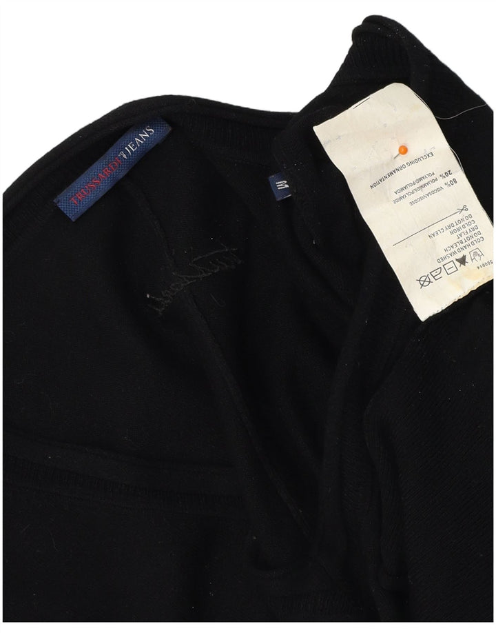 TRUSSARDI JEANS Maglione Poncho da Donna UK 14 Medio Nero Viscosa