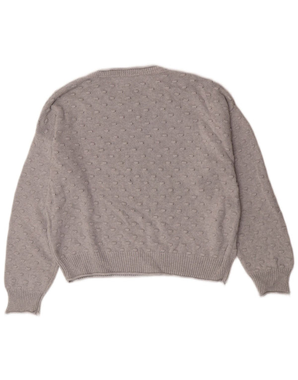 Maglione maglione con scollo a barca da donna White Stuff UK 16 Grande cotone grigio