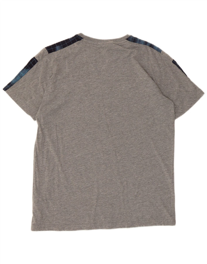 T-shirt da uomo Puma Top in cotone color block grigio medio