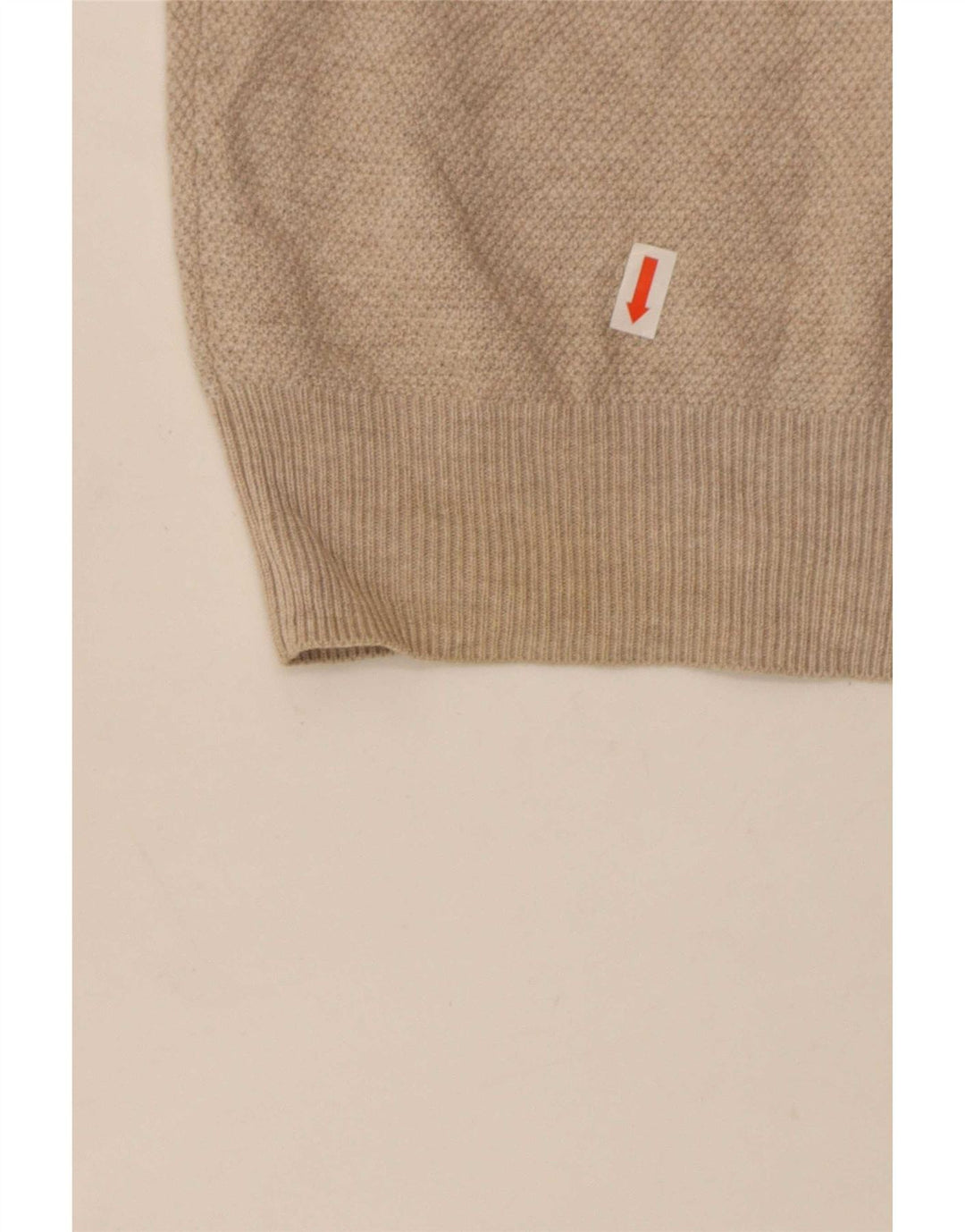 Maglione da uomo con zip e collo Massimo Dutti in cotone beige medio
