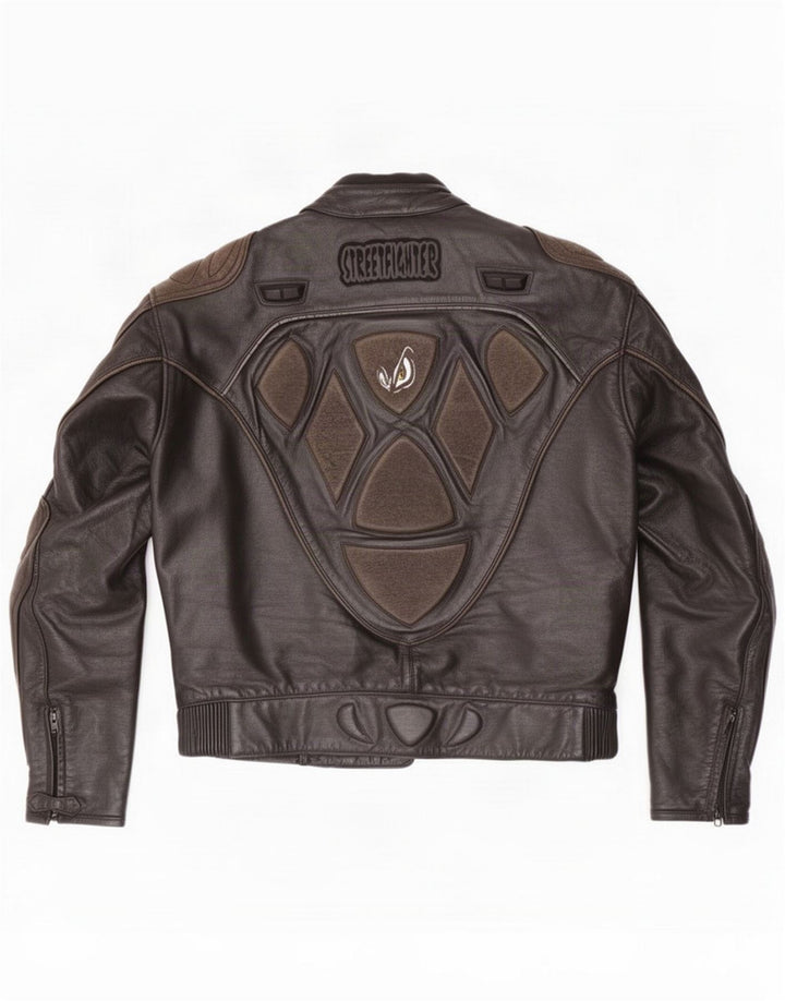 Streetfighter Giacca da corsa in pelle da uomo IT 48 4XL Nera