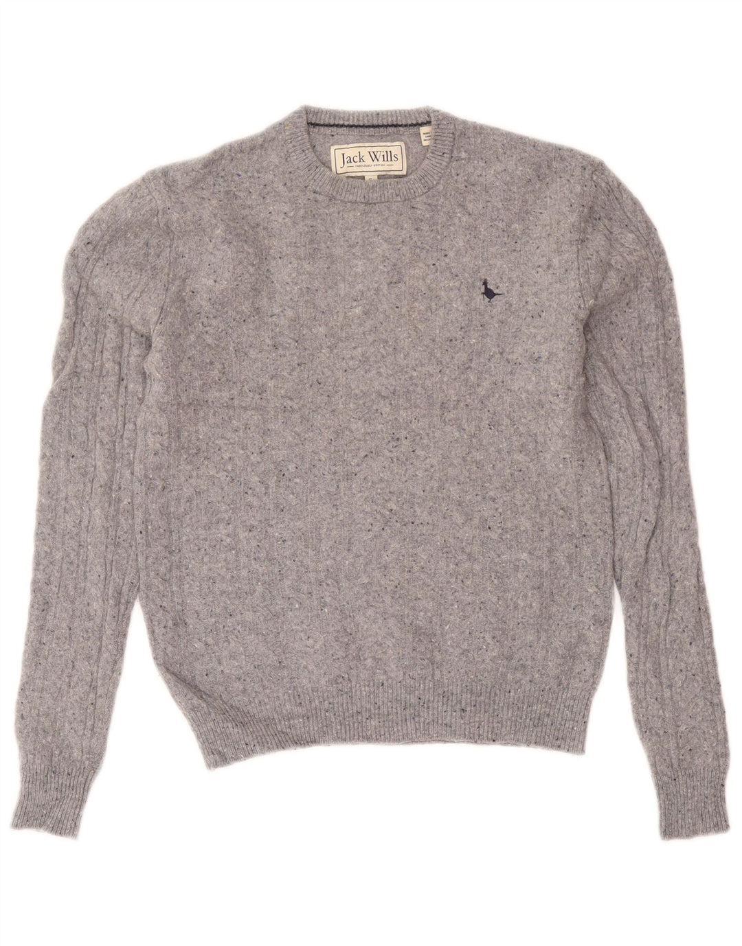 Maglione maglione girocollo da uomo Jack Wills piccolo in lana screziata grigia