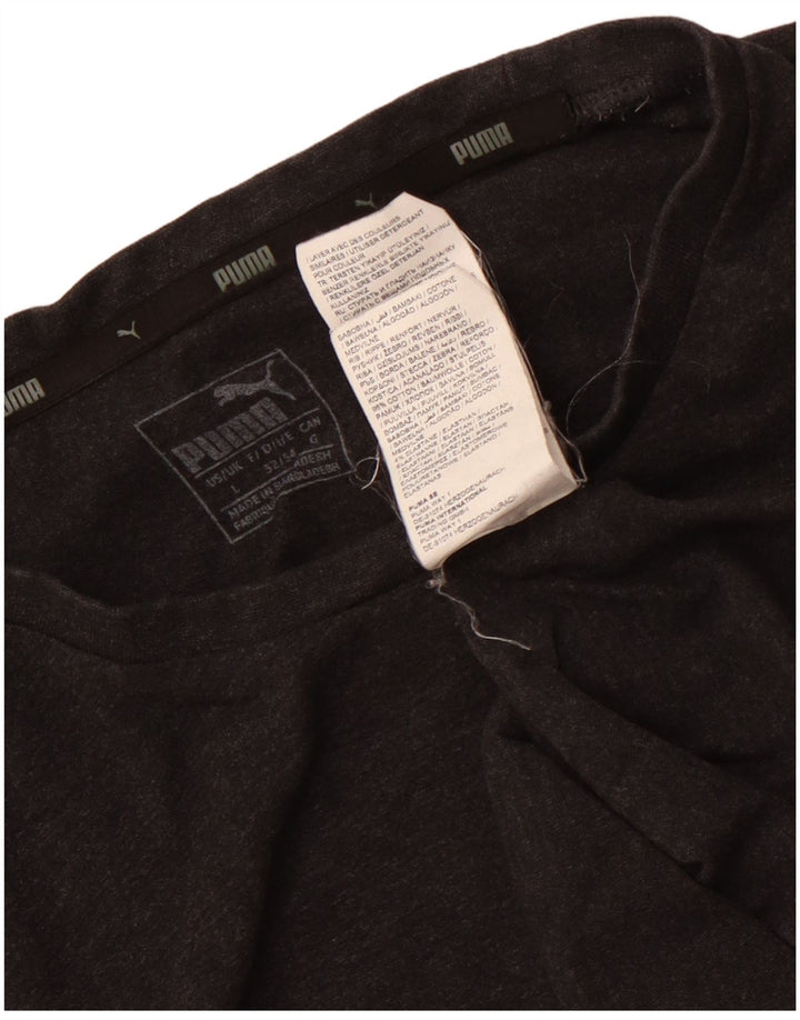 T-shirt grafica da uomo Puma grande in cotone grigio