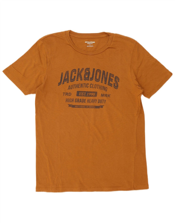 T-shirt grafica da uomo Jack & Jones Top in cotone marrone medio