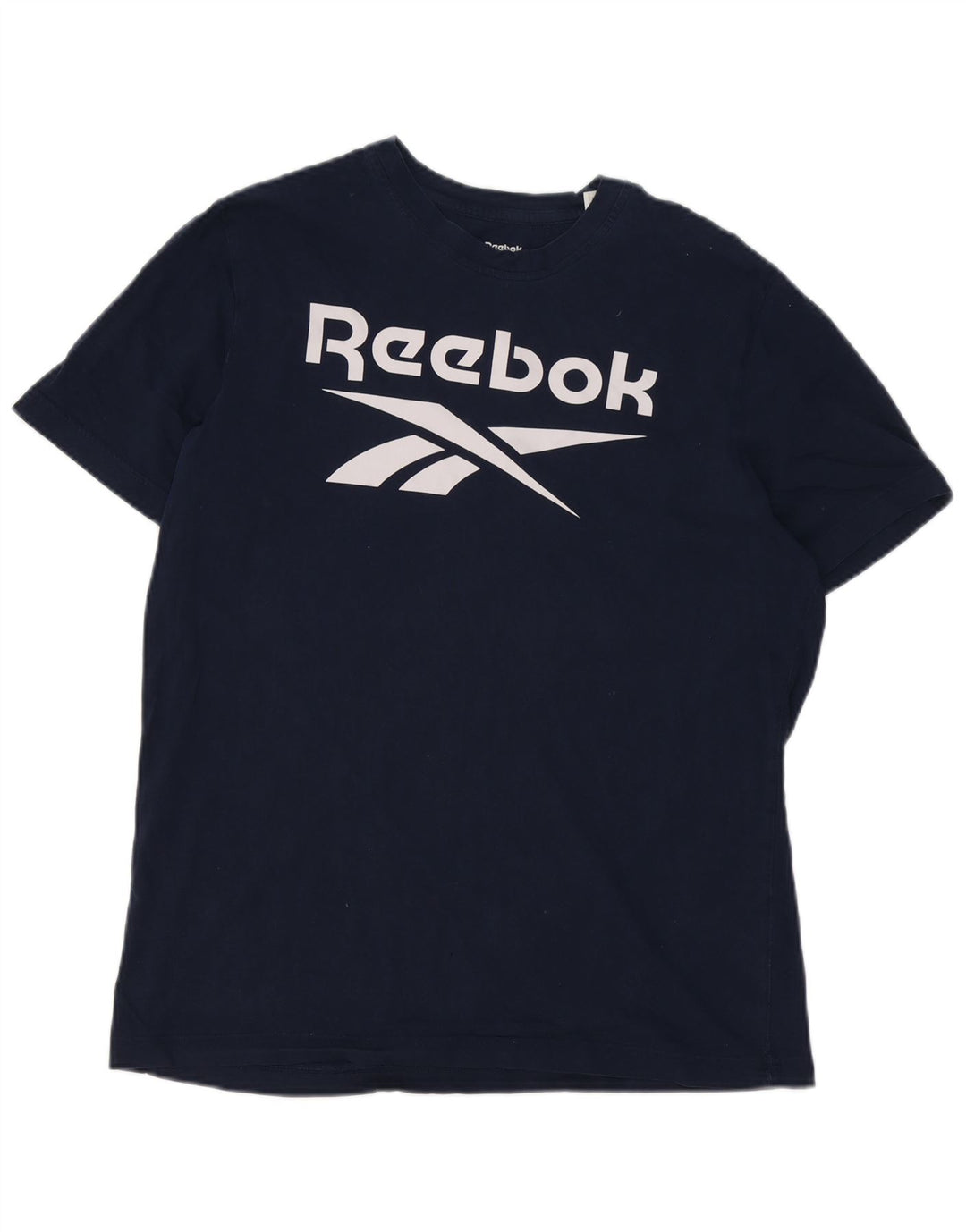 T-shirt grafica da uomo Reebok Top Large in cotone blu navy