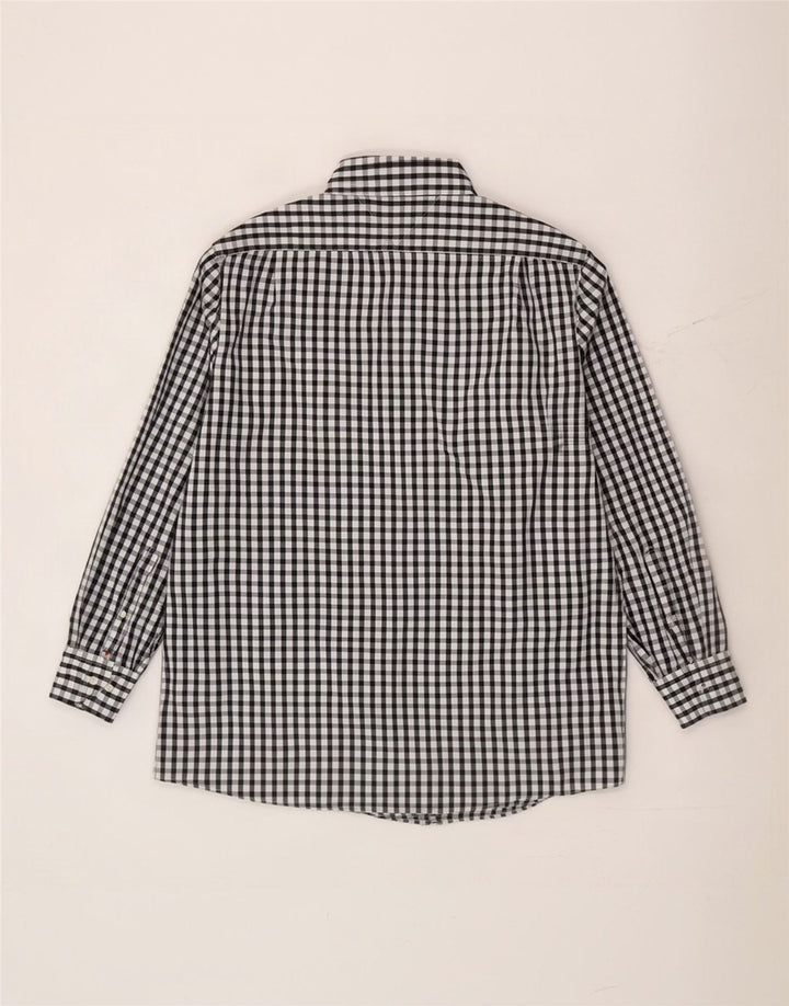 Camicia da uomo Tommy Hilfiger taglia 17 1/2 XL cotone a quadretti nero