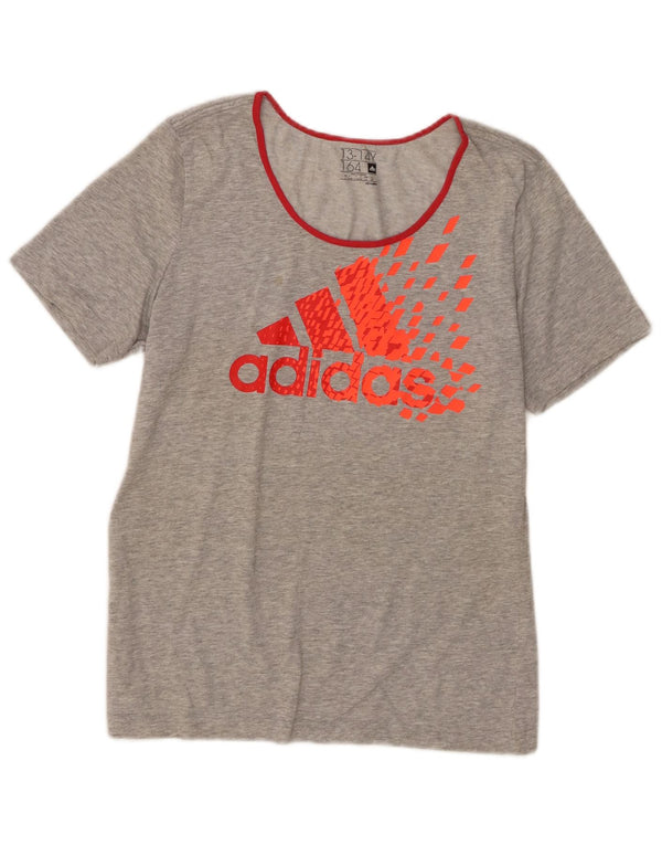T-shirt grafica Adidas Bambina Climalite 13-14 anni Grigia