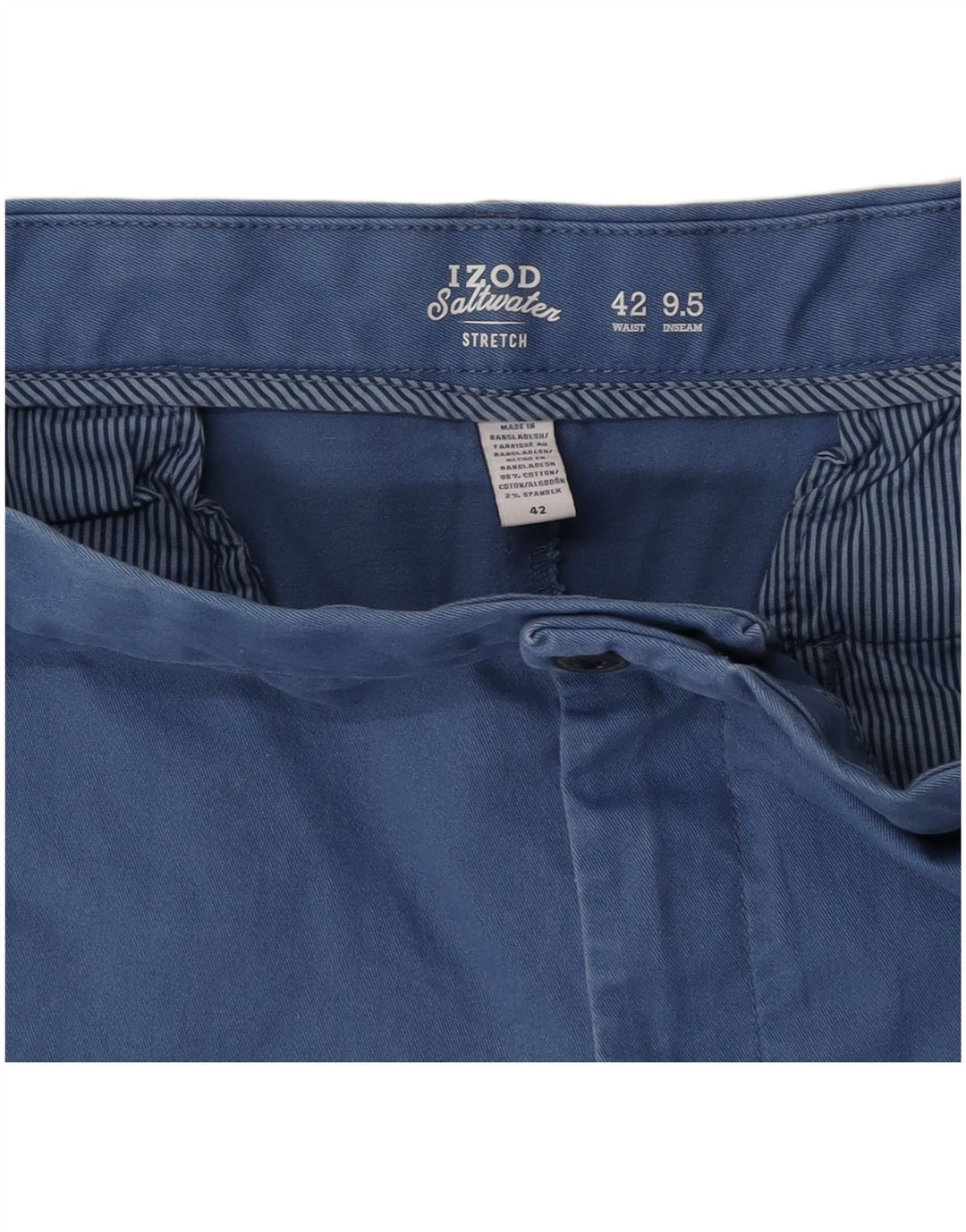 Pantaloncini chino elasticizzati da uomo IZOD W42 2XL cotone blu