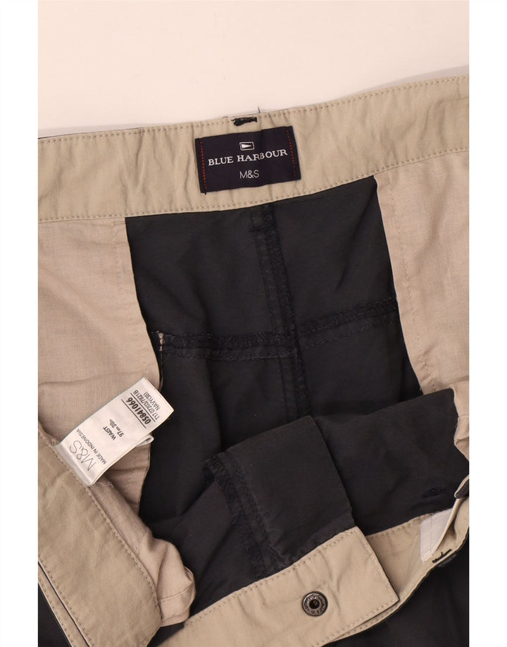 Pantaloncini cargo da uomo Marks & Spencer Blue Harbour W38 XL cotone blu navy