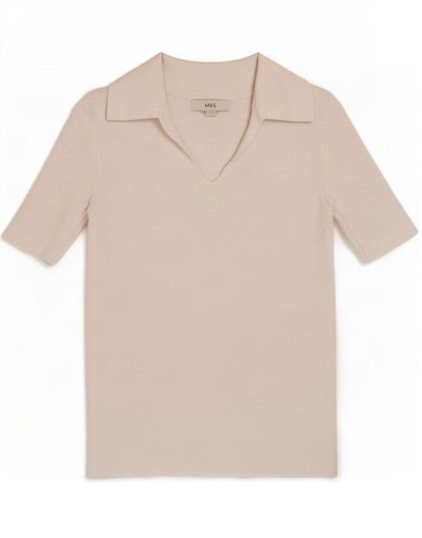 Polo da donna Marks & Spencer UK 6 XS cotone bianco