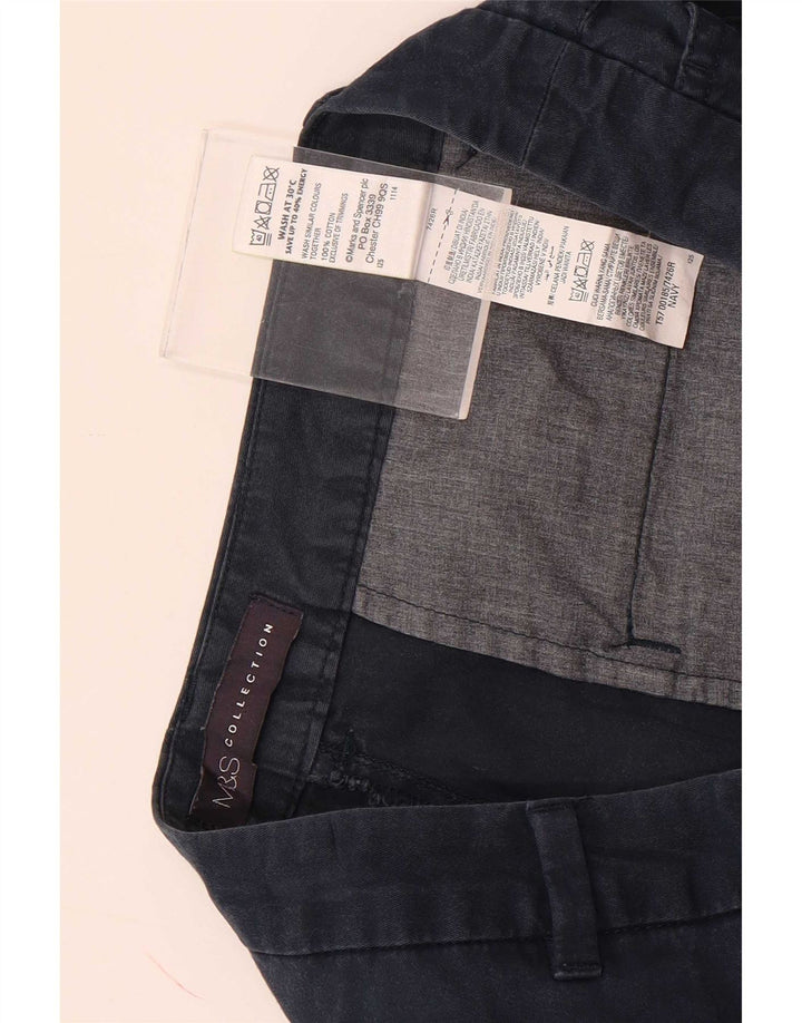 Pantaloncini chino da donna Marks & Spencer UK 12 medi W30 cotone blu navy