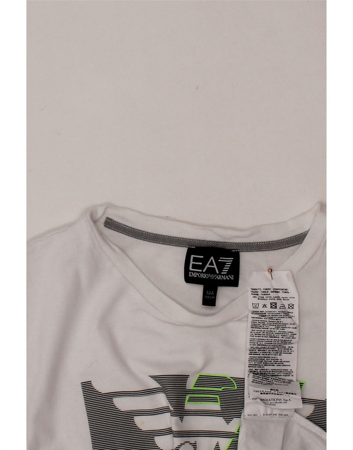 T-shirt grafica per ragazzi EMPORIO ARMANI 13-14 anni in cotone bianco