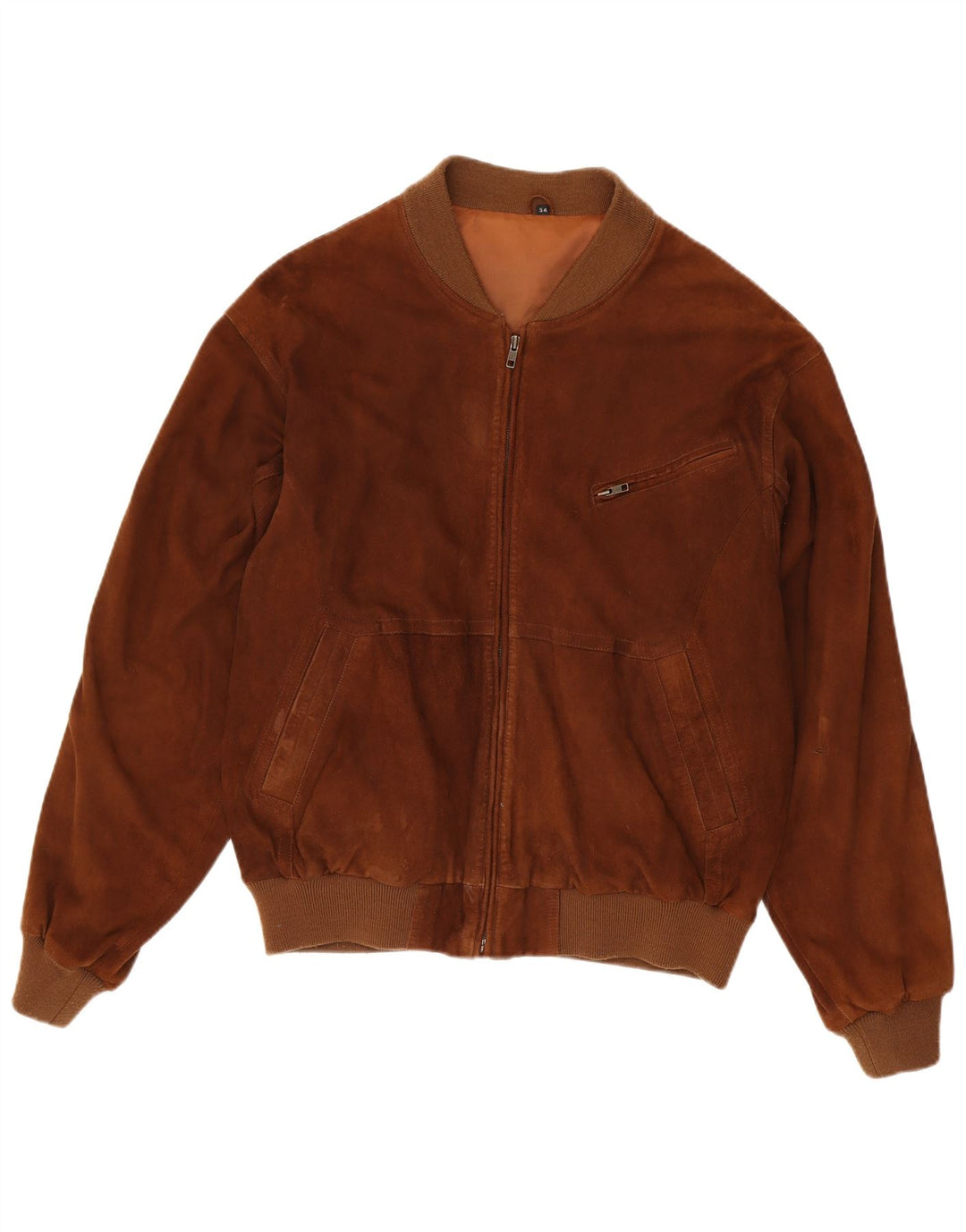 Giacca vintage in pelle scamosciata da uomo EU 54 2XL in pelle marrone