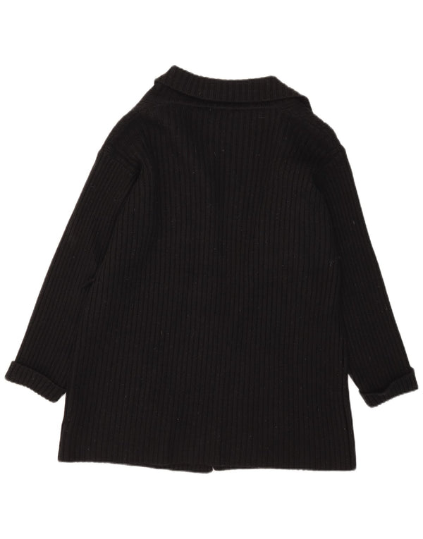 Maglione cardigan aperto oversize da donna Marks & Spencer UK 10 piccolo nero