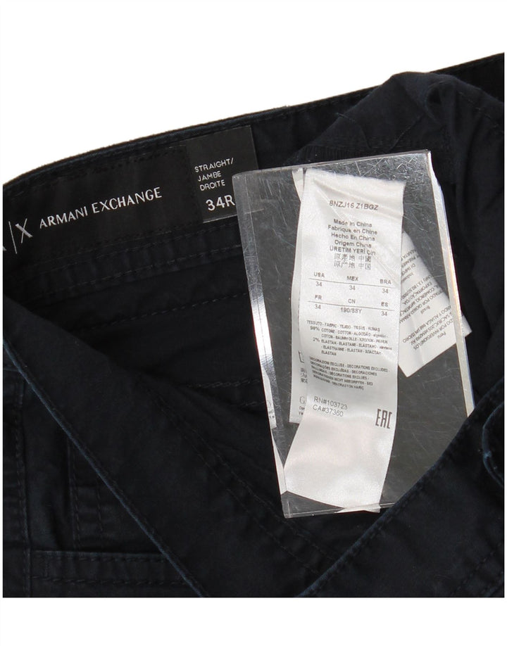 ARMANI EXCHANGE Jeans dritti da uomo W34 L30 cotone blu navy