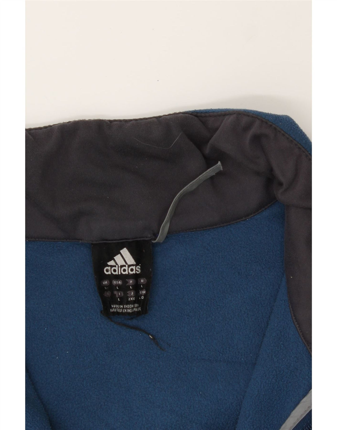 ADIDAS Mens Climawarm Fleece Jacket UK 40 Large Blue Colourblock Polyester Vintage Adidas and Second-Hand Adidas from Messina Hembry 