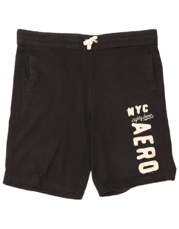 Aeropostale Mens Graphic Sport Shorts XL Black Cotton