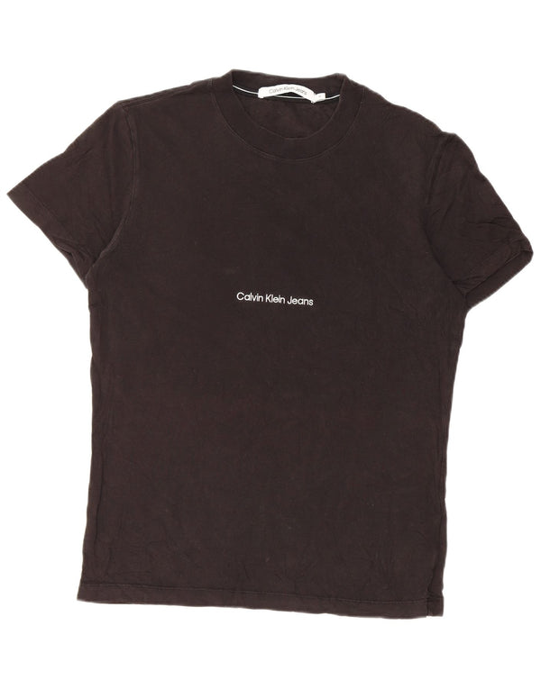 T-shirt da uomo Calvin Klein Jeans Top in cotone nero medio