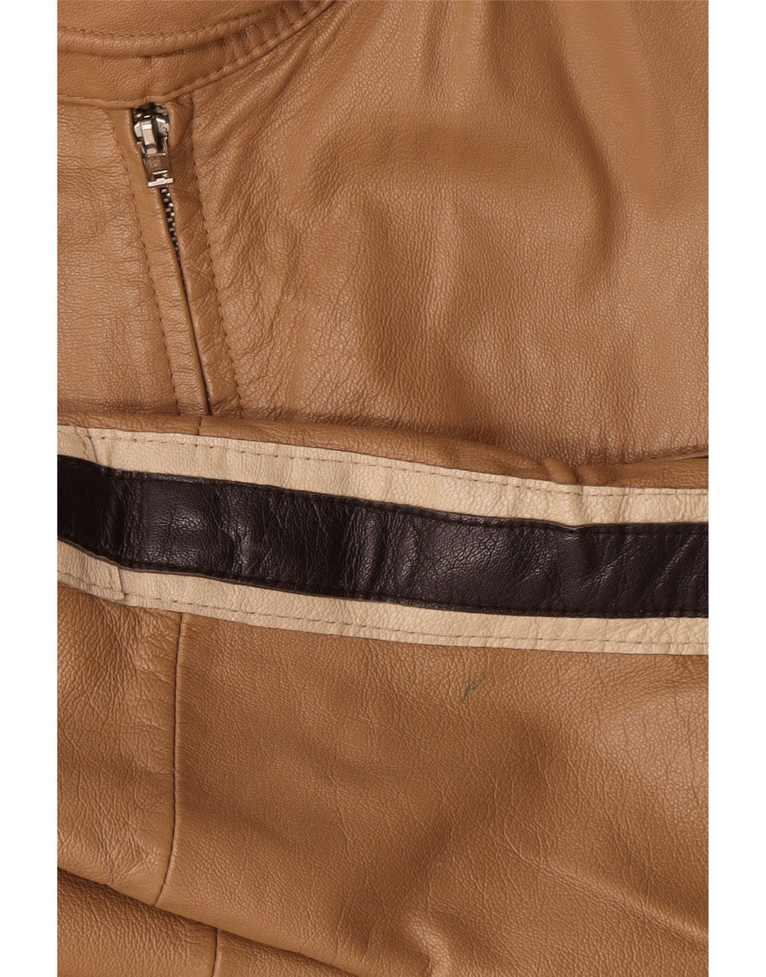 Giacca in pelle vintage da uomo IT 54 XL Pelle color block beige