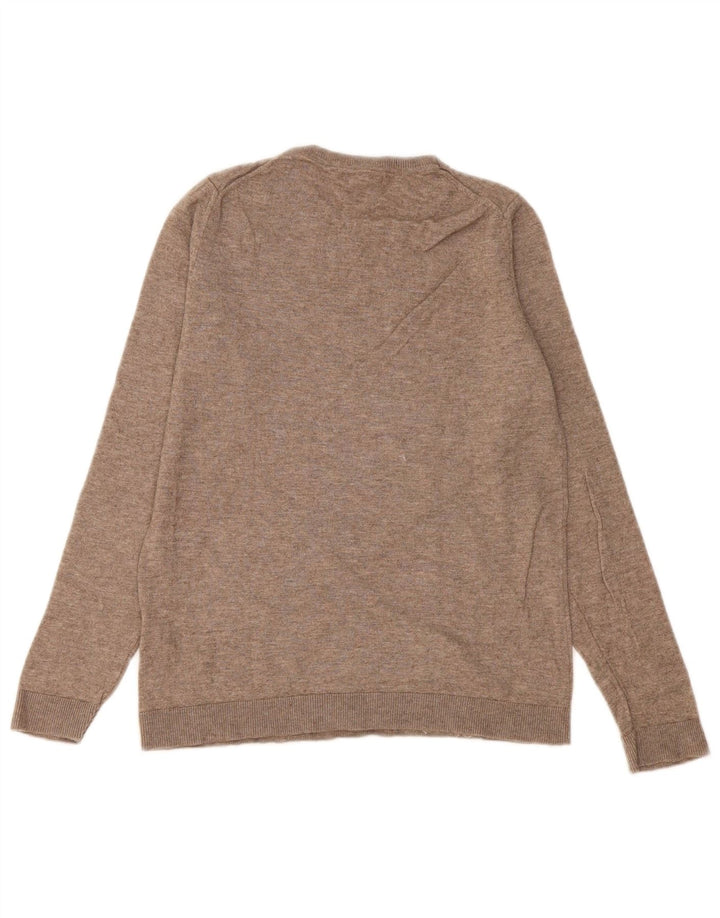 Maglione maglione girocollo da donna Massimo Dutti UK 10 piccolo lana beige