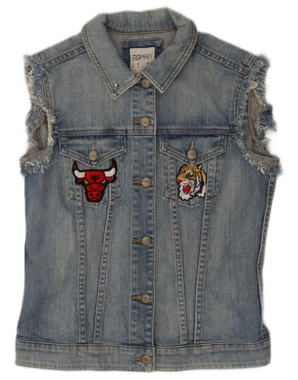 ESPRIT Gilet da donna in denim grafico Chicago Bulls da donna UK 12 cotone blu medio