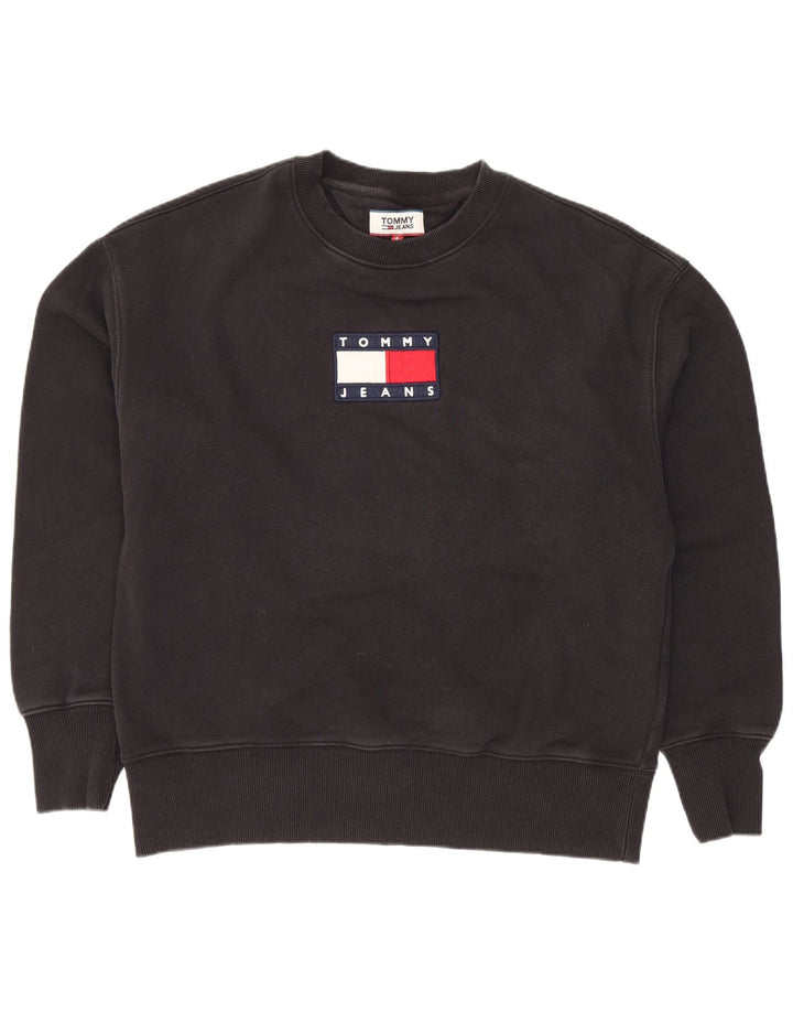 Felpa grafica da uomo Tommy Hilfiger Maglione piccolo cotone nero