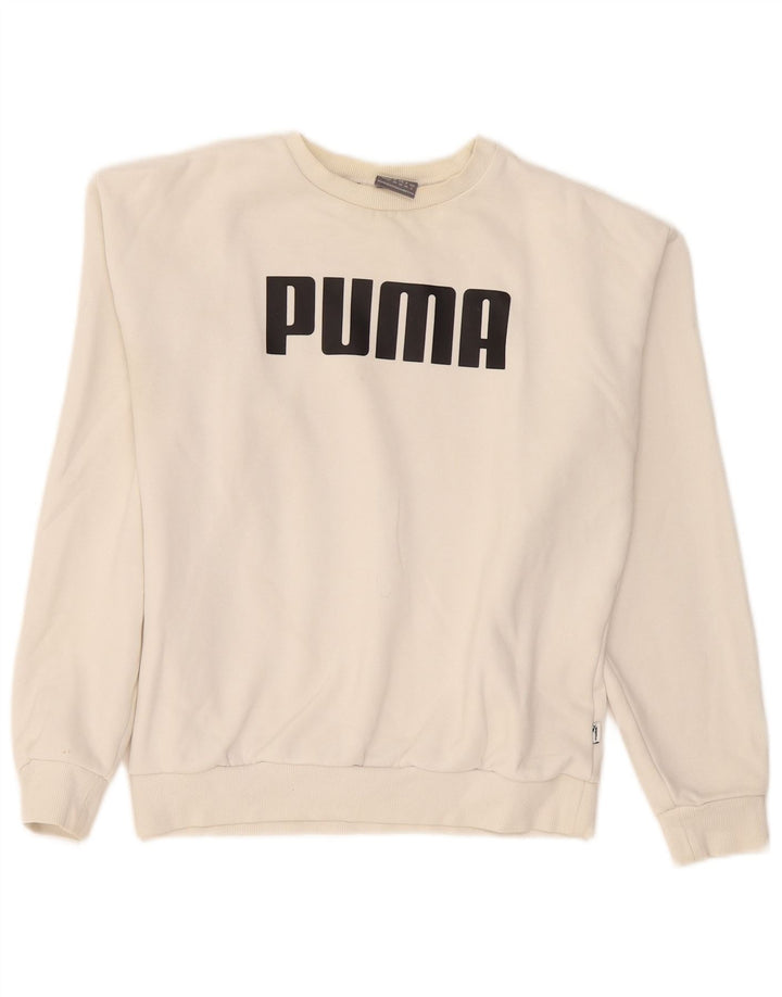 Felpa oversize con grafica da donna Puma UK 8 Small Cotone bianco